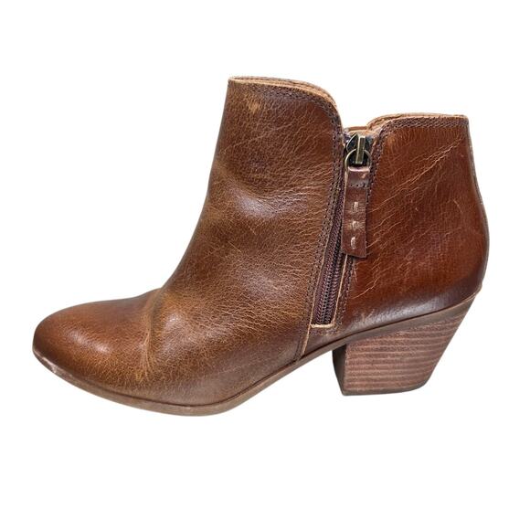 Frye And Co. Booties Womens Size 8 M Judith Ankle Brown Leather Block Heel Vtg - Picture 3 of 14
